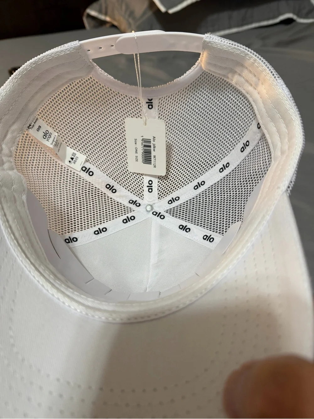 ALO Yoga White Trucker Hat with Embroidered Logo